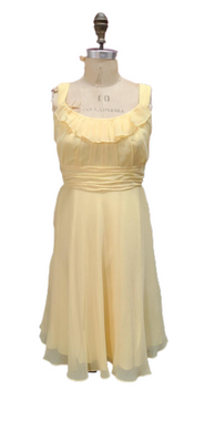 Robe de bal jaune pastel