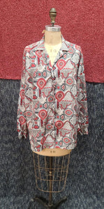 Blouse motifs turcs rouges et gris