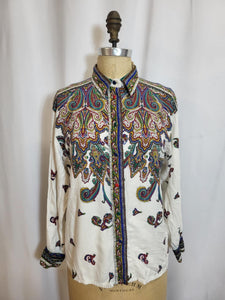 Blouse crème motifs paisley