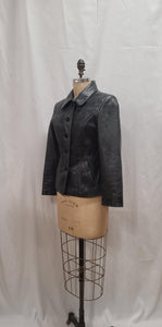 Veste de cuir charcoal