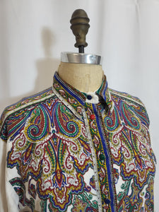 Blouse crème motifs paisley