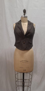 Gilet brun chambray