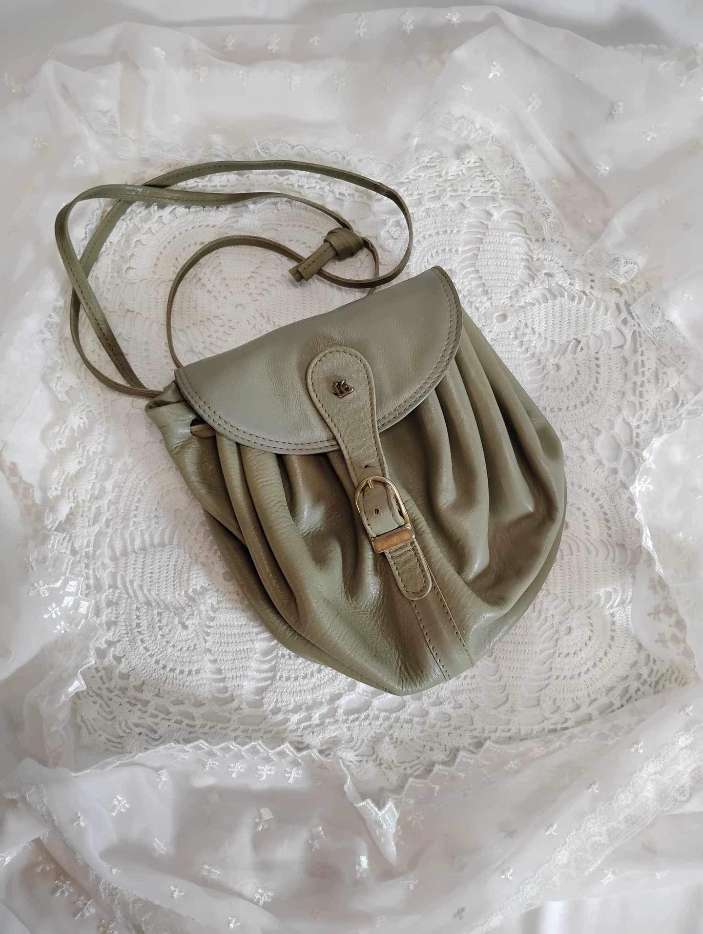 Petit sac à main en cuir caca d'oie