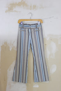 Pantalons flare rayures bleu