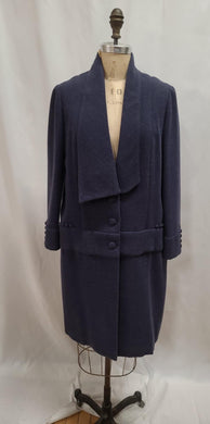 Manteau de laine bleu acier