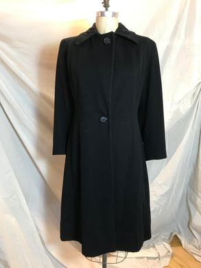 Manteau de laine noir 1940s