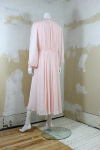 Robe longue chiffon rosé