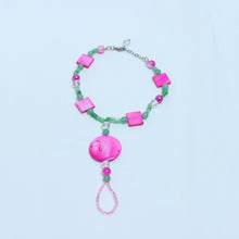 Collier vert et rose