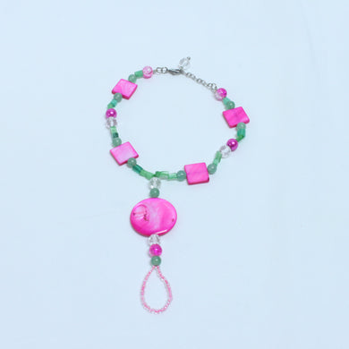 Collier vert et rose