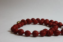 Collier billes de bois rouge