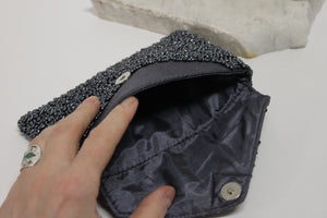 Petite pochette perlée charcoal