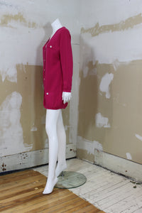 Cardigan laine fuchsia