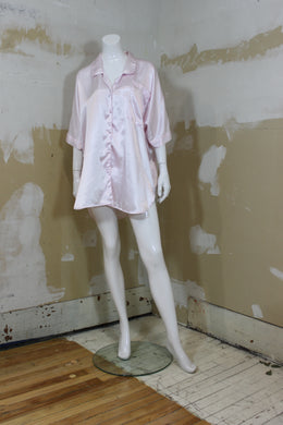 Chemise de nuit satin rose pastel