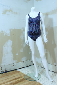 Maillot "one-piece" marine fleuri - MATERNITÉ